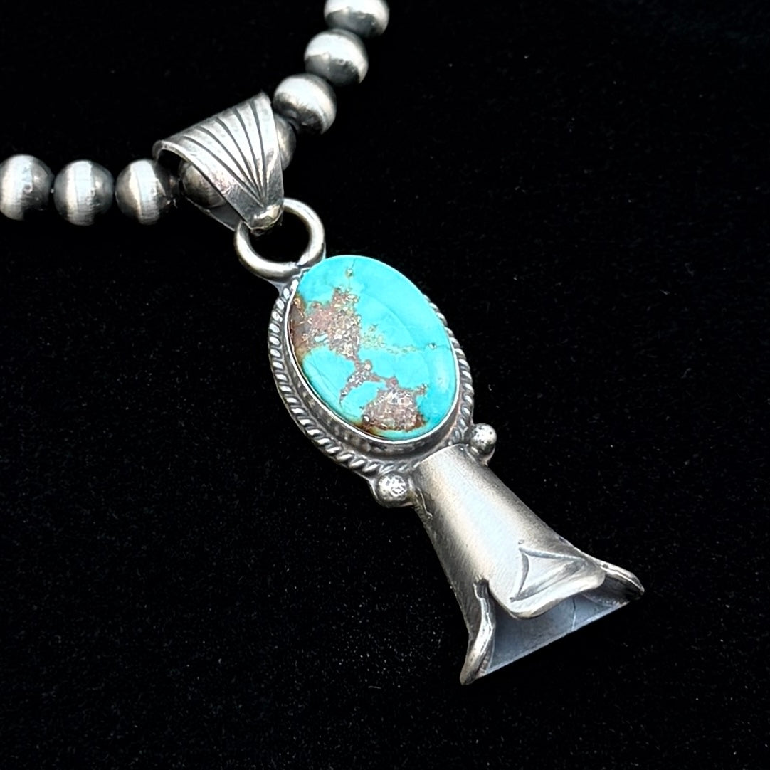 16" Sonoran Turquoise Squash Blossom Necklace Sharon McCarthy Sterling silver NK50