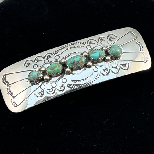 Sterling silver Turquoise Hair Barrette Navajo Jolene Begay 391