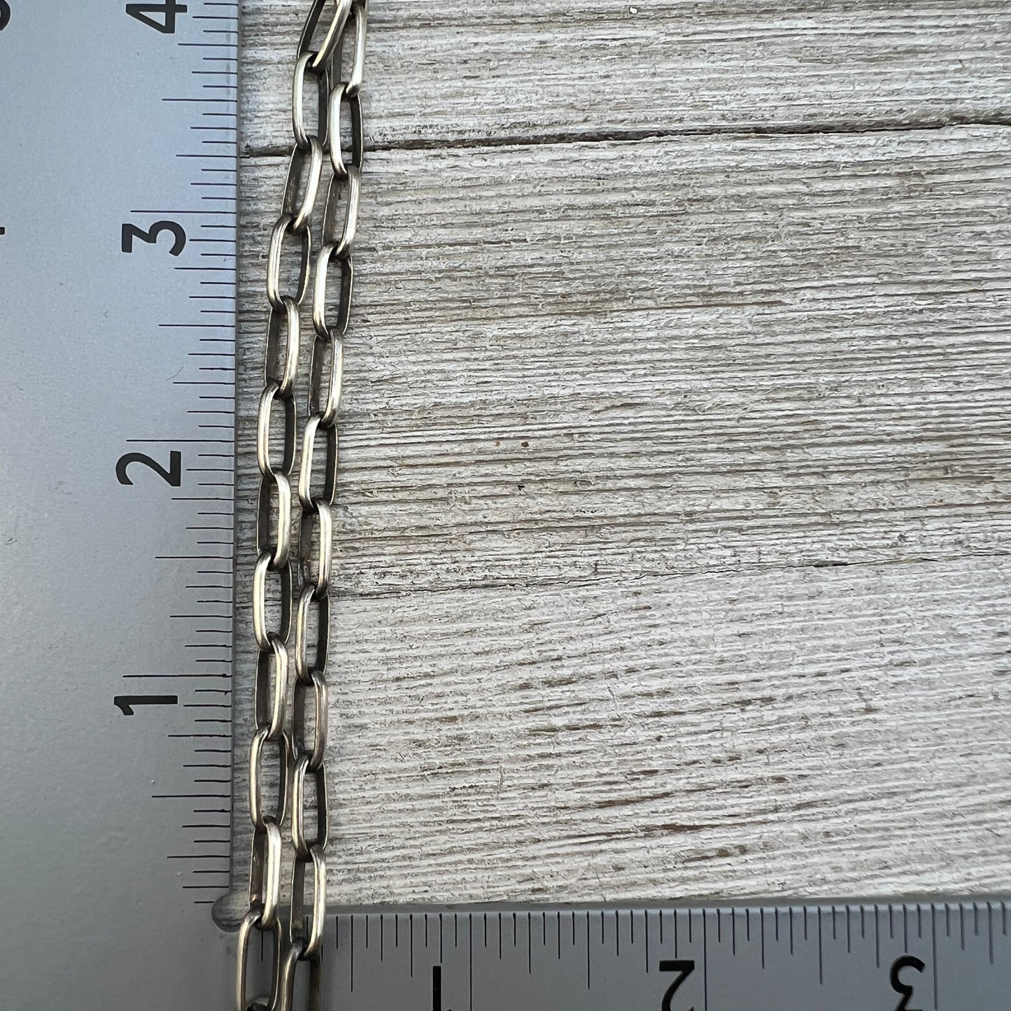 24" Sterling Silver Navajo Handmade Paper Clip Link Chain necklace Sally Shurley