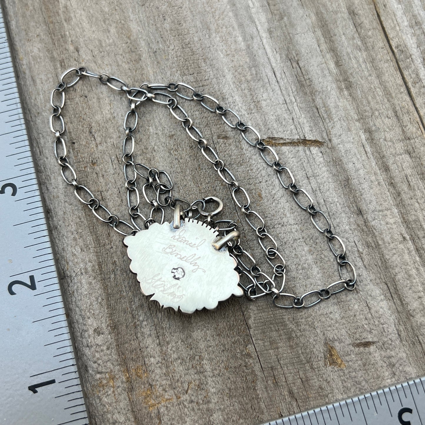 18" Kingman Spiderweb Turquoise Necklace Sterling silver Navajo Daniel Benally 586