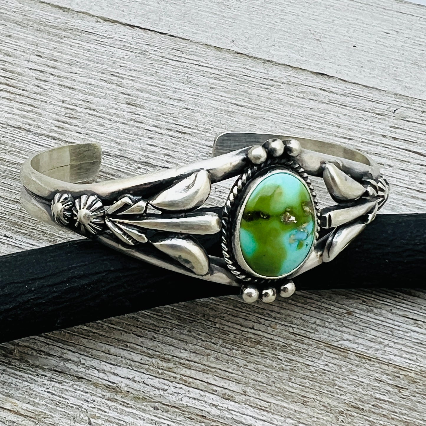6 1/4" Sonoran Gold polychrome Turquoise cuff bracelet sterling silver Samuel Yellowhair BR10