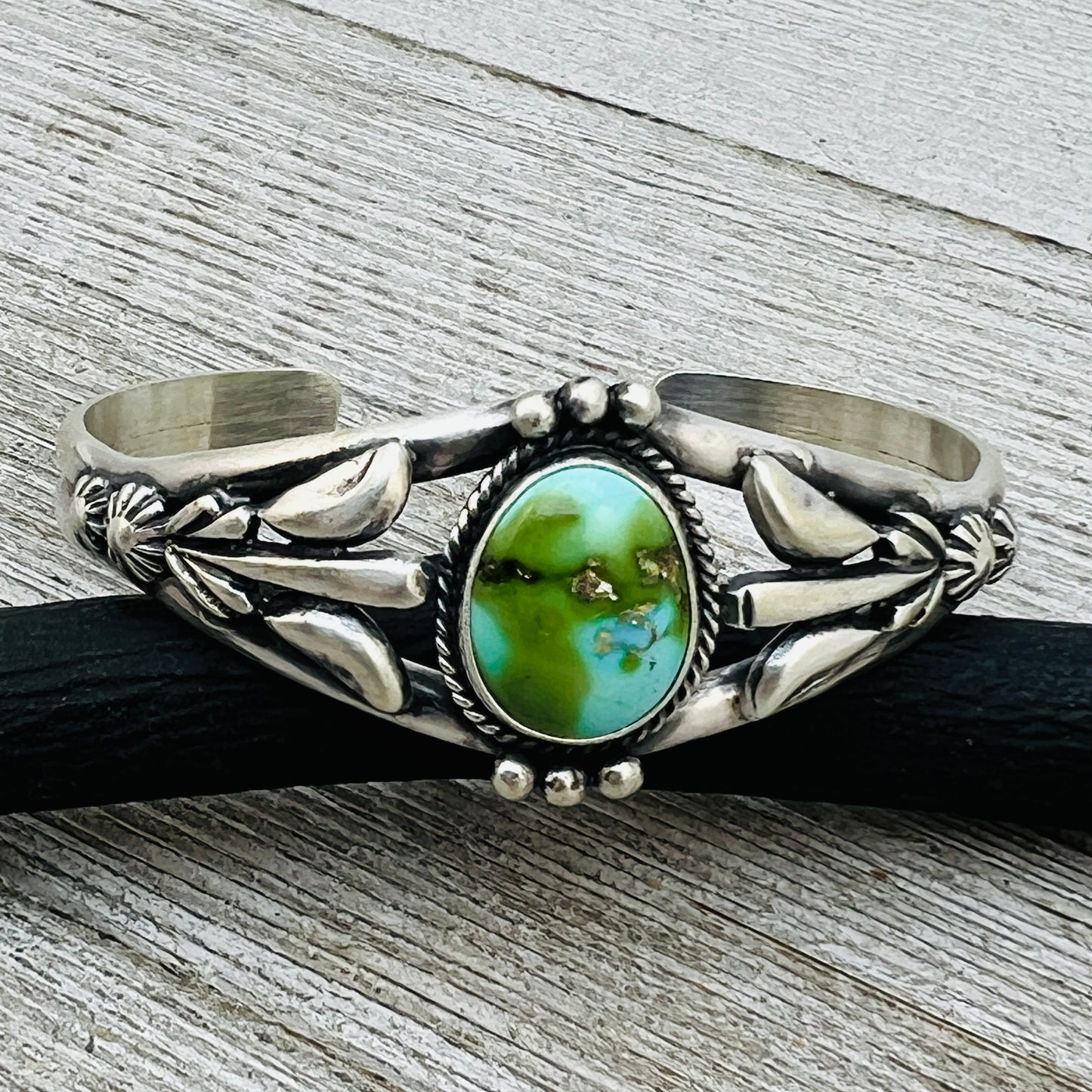 6 1/4" Sonoran Gold polychrome Turquoise cuff bracelet sterling silver Samuel Yellowhair BR10
