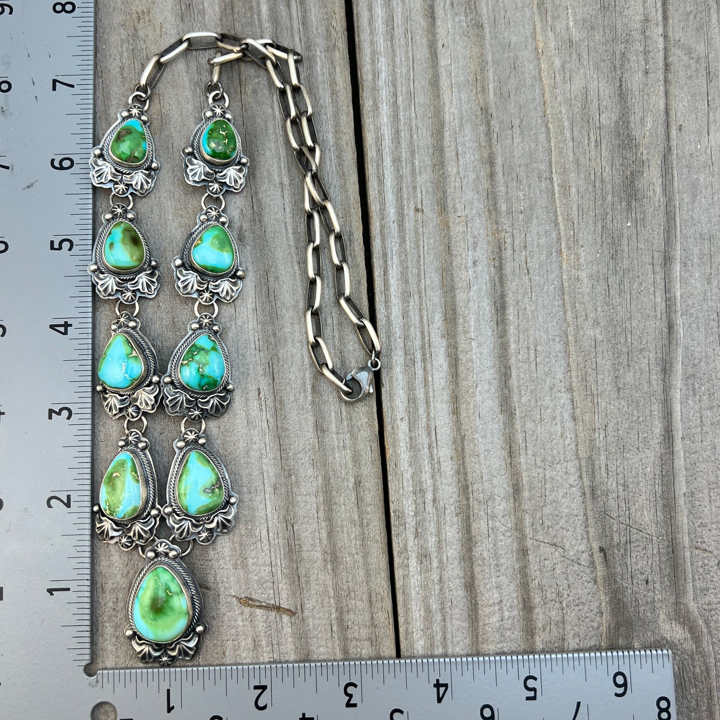 High quality Sonoran Polychrome Turquoise 24" necklace earrings set Randy Boyd 701