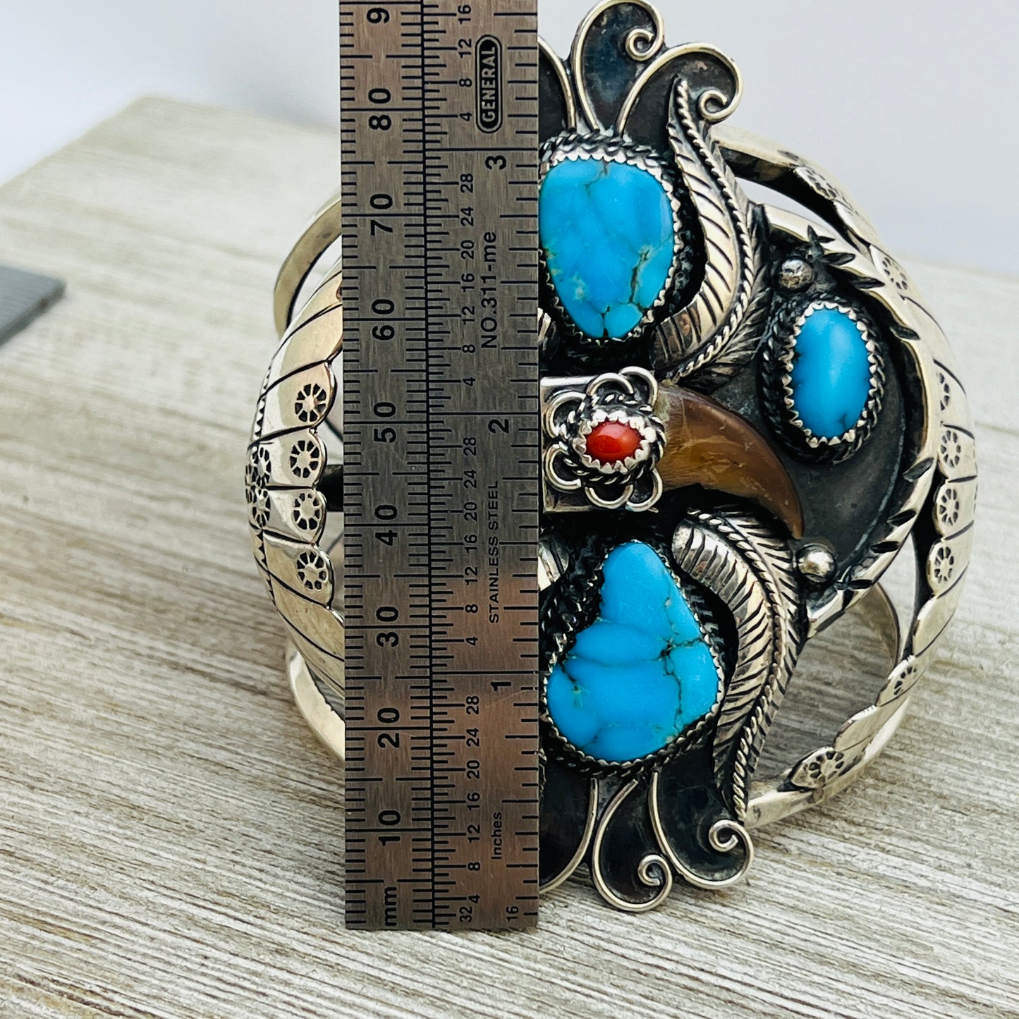 7 1/2" large Vintage Kakiki Turquoise cuff bracelet vintage collectible