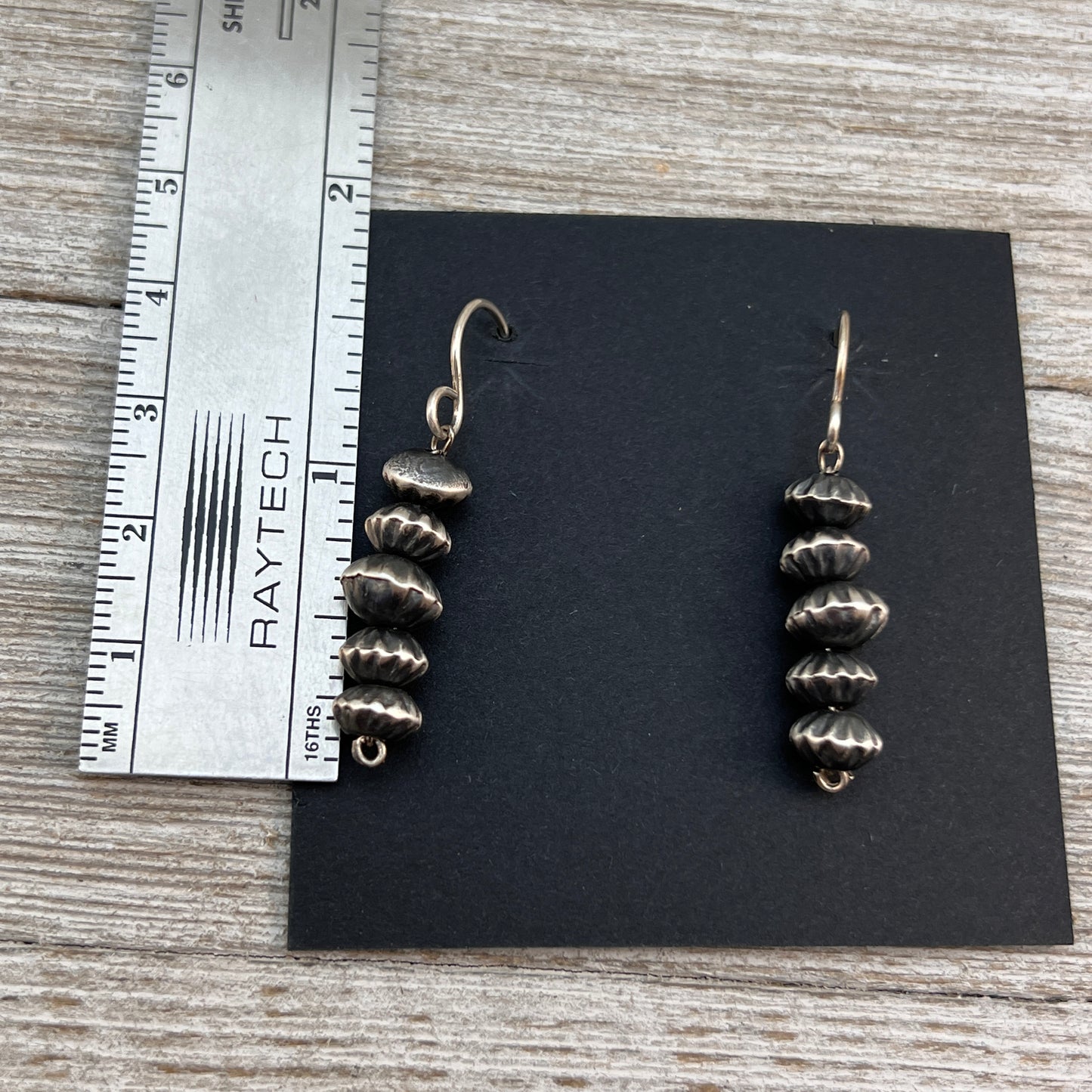 Sterling silver Navajo pearl earrings, real handmade beads, Crystal Haley