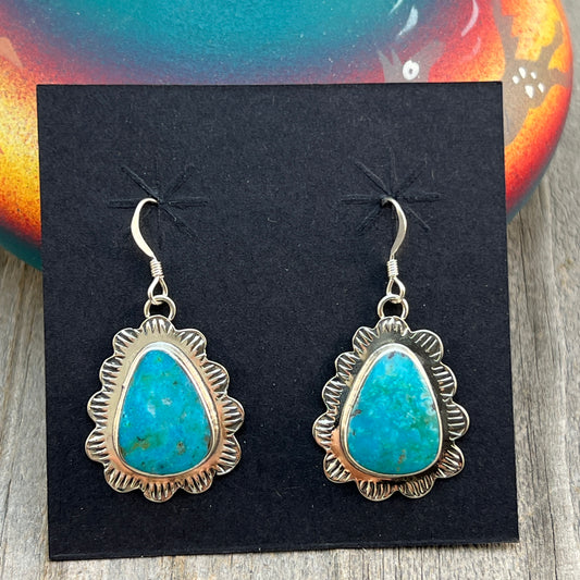 Sterling silver Teardrop Turquoise Earrings Annette Martinez Sterling Silver 845