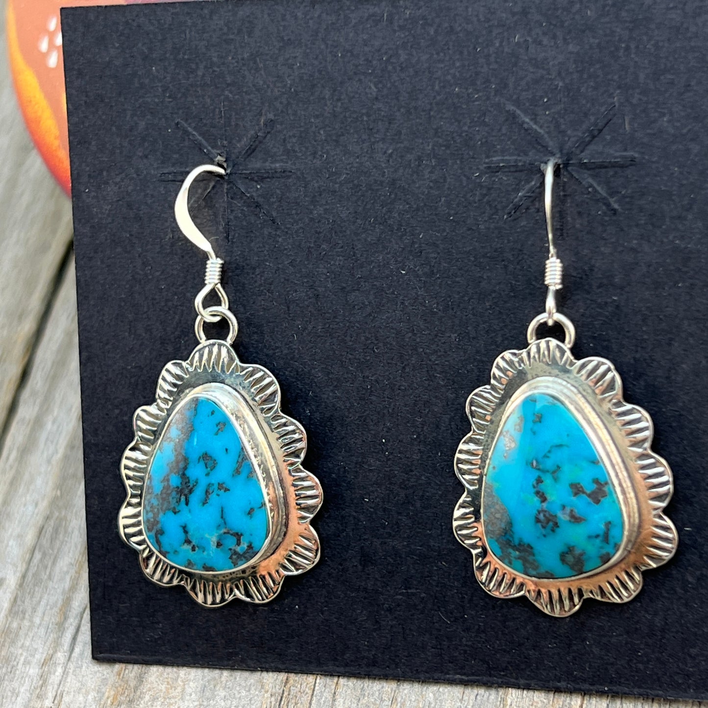 Sterling silver Teardrop Turquoise Earrings Annette Martinez Sterling Silver 847