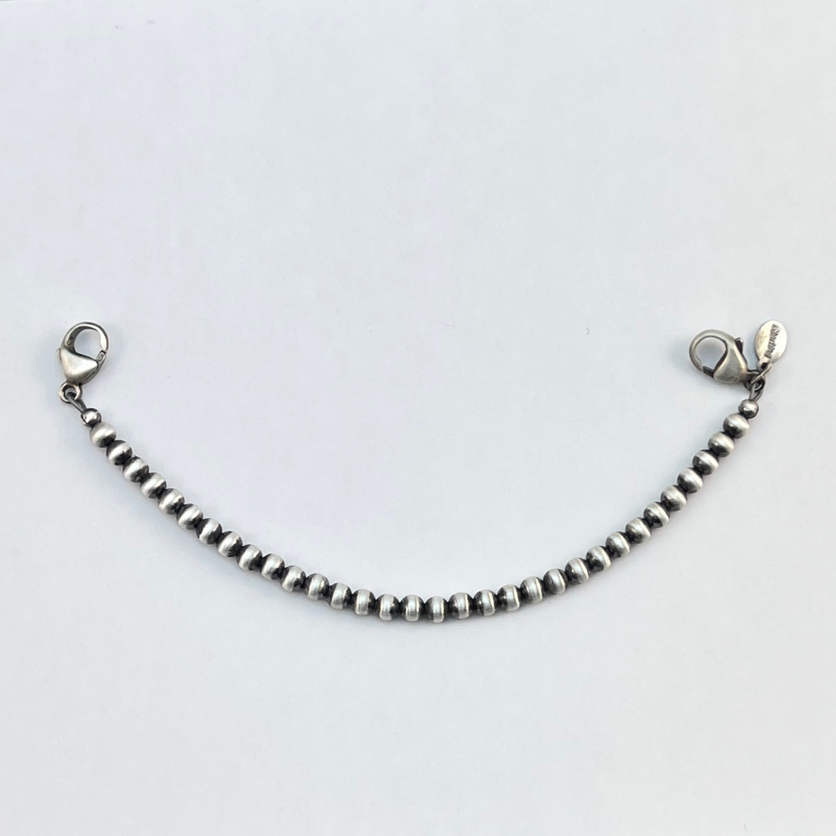 6" Sterling silver oxidized 4mm Bead extension Chain, Necklacer Extender, Southwest Pearls Bead ball lobster clasp at both ends