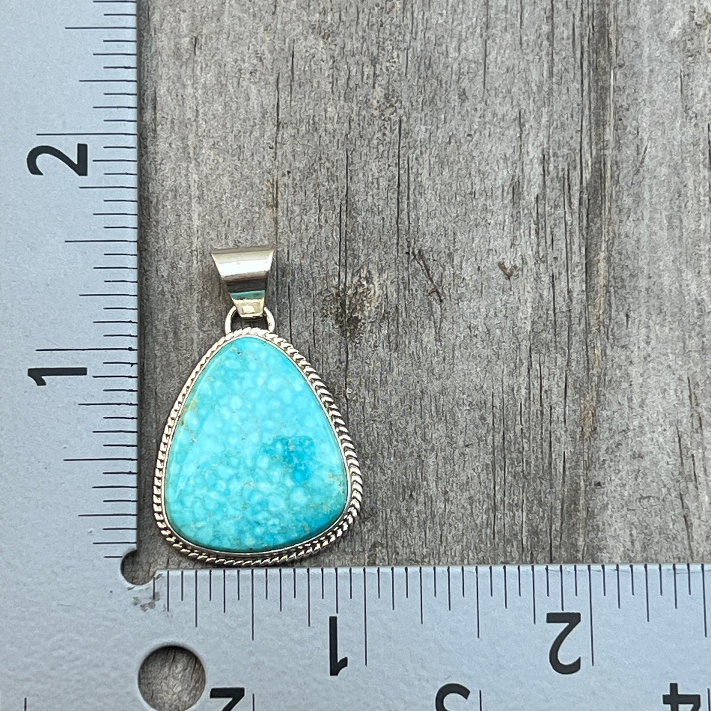 Sterling silver Kingman waterweb Turquoise pendant Burt Francisco Navajo 626