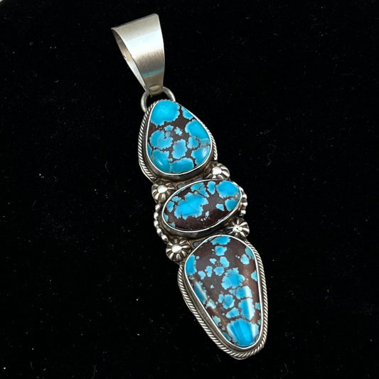 Egyptian Turquoise sterling silver pendant 5 Navajo Kathleen Livingston