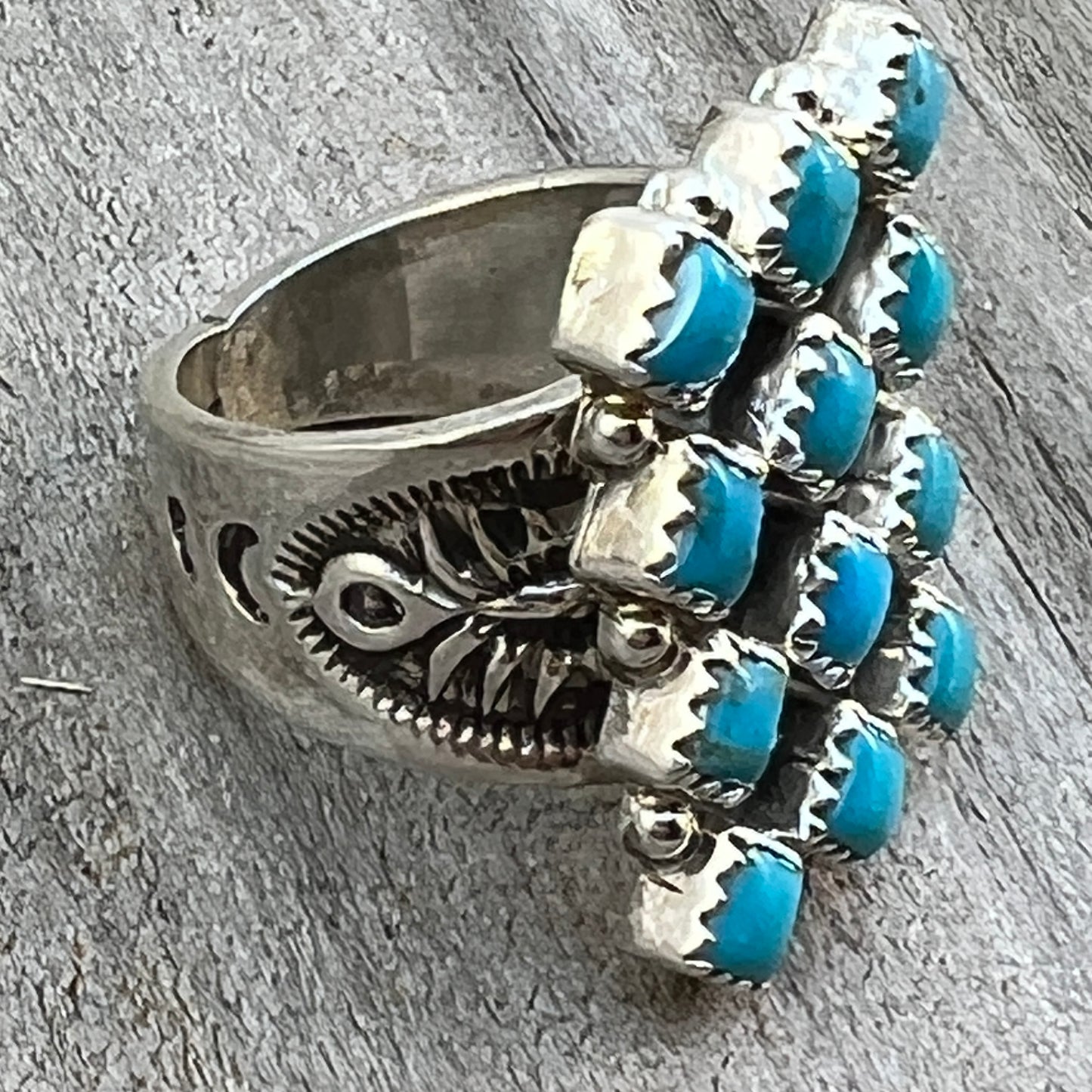 Size 7 Blue Kingman Turquoise Ring Sterling Silver handmade Verley Betone 546