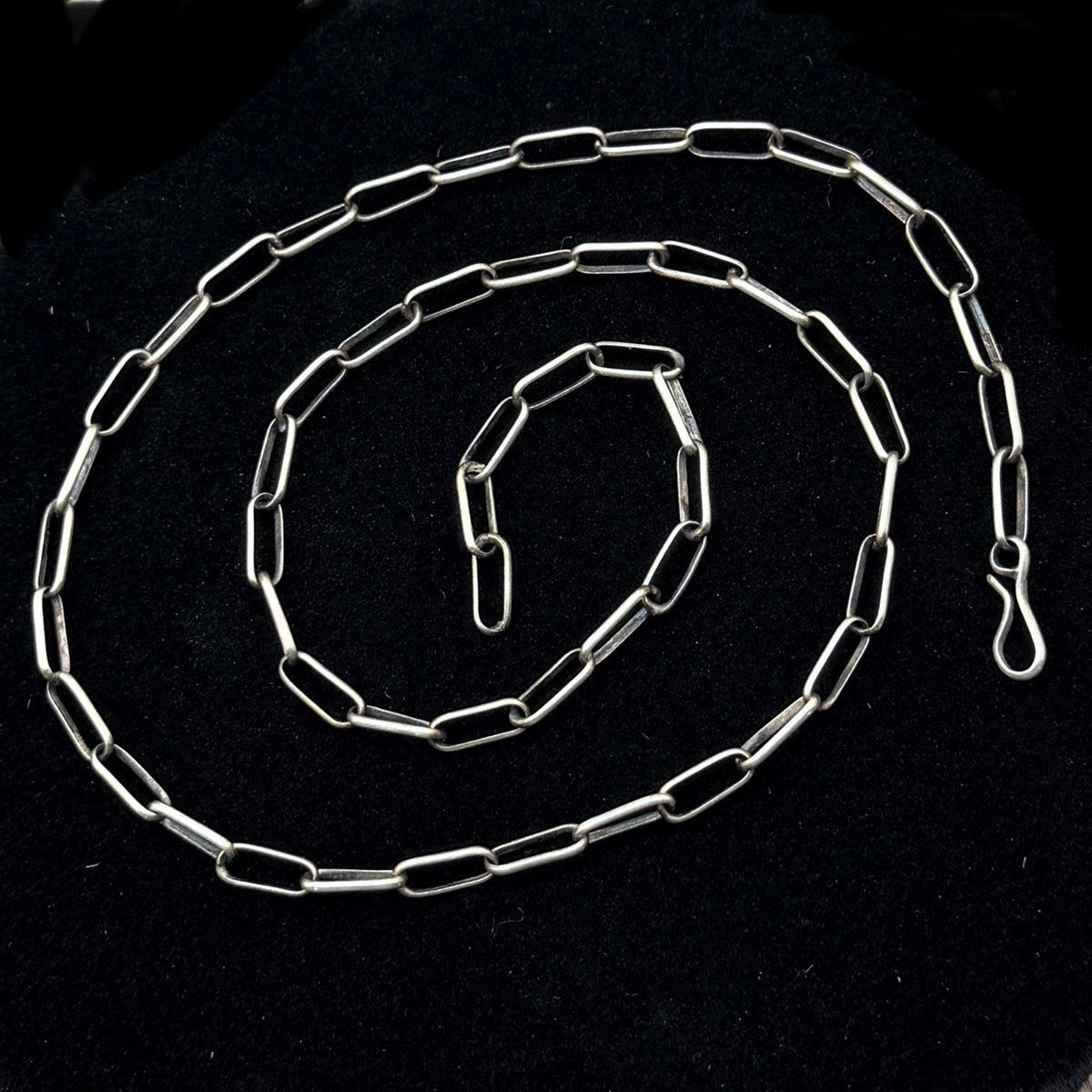 18" Sterling Silver Navajo Handmade Paper Clip Link Chain necklace Sally Shurley CH3-18