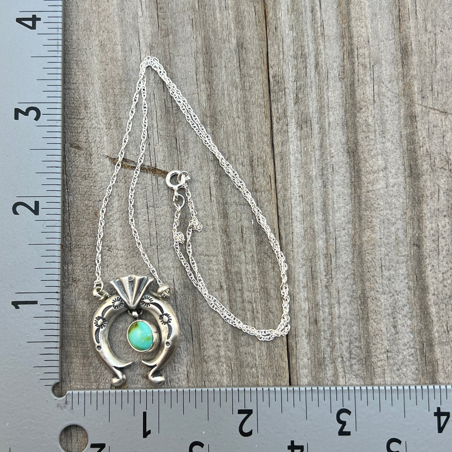 18 1/2" Sonoran Turquoise Naja Necklace Sterling silver Navajo Verley Betone 650