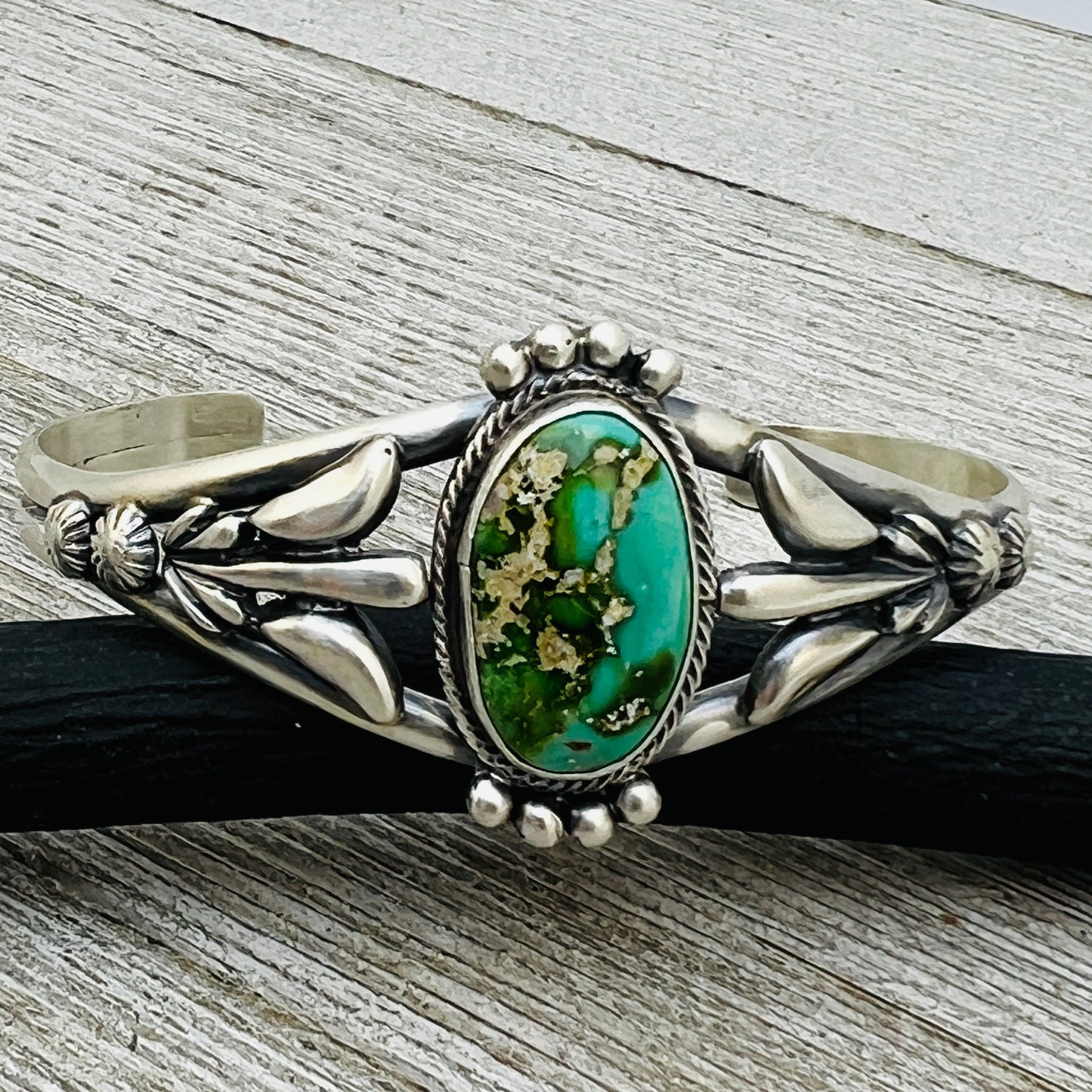 6 1/4" Sonoran Gold polychrome Turquoise cuff bracelet sterling silver Bobby Platero BR12