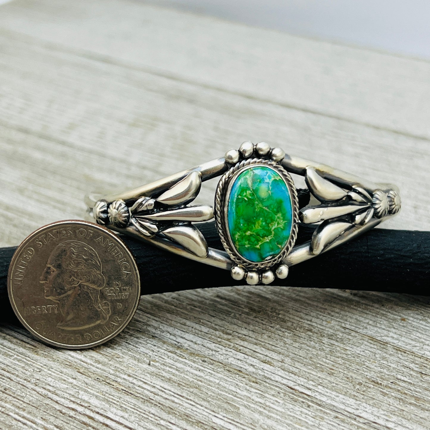 6 1/4" Sonoran Gold polychrome Turquoise cuff bracelet sterling silver Bobby Platero BR13