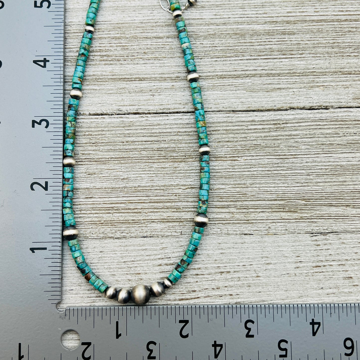 13" 14" 15" 16" 17" adjustable choker, Real Sterling Silver, oxidized, Turquoise Bead Necklace, Western Boho Pearl