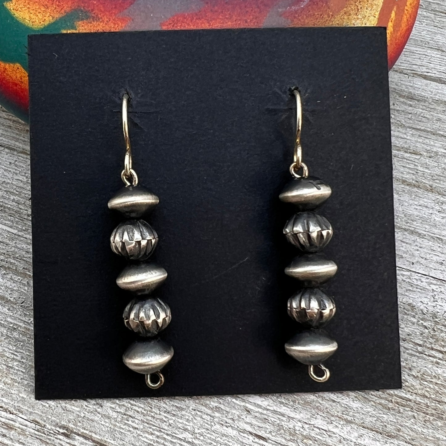 Sterling silver, Navajo pearl earrings, real handmade Navajo beads, Tonisha Haley