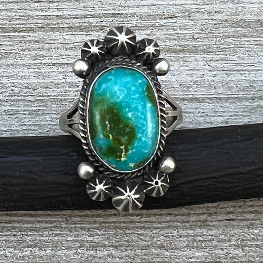 Size 8.5 Sonoran Gold turquoise sterling silver ring Maritta Benally 480