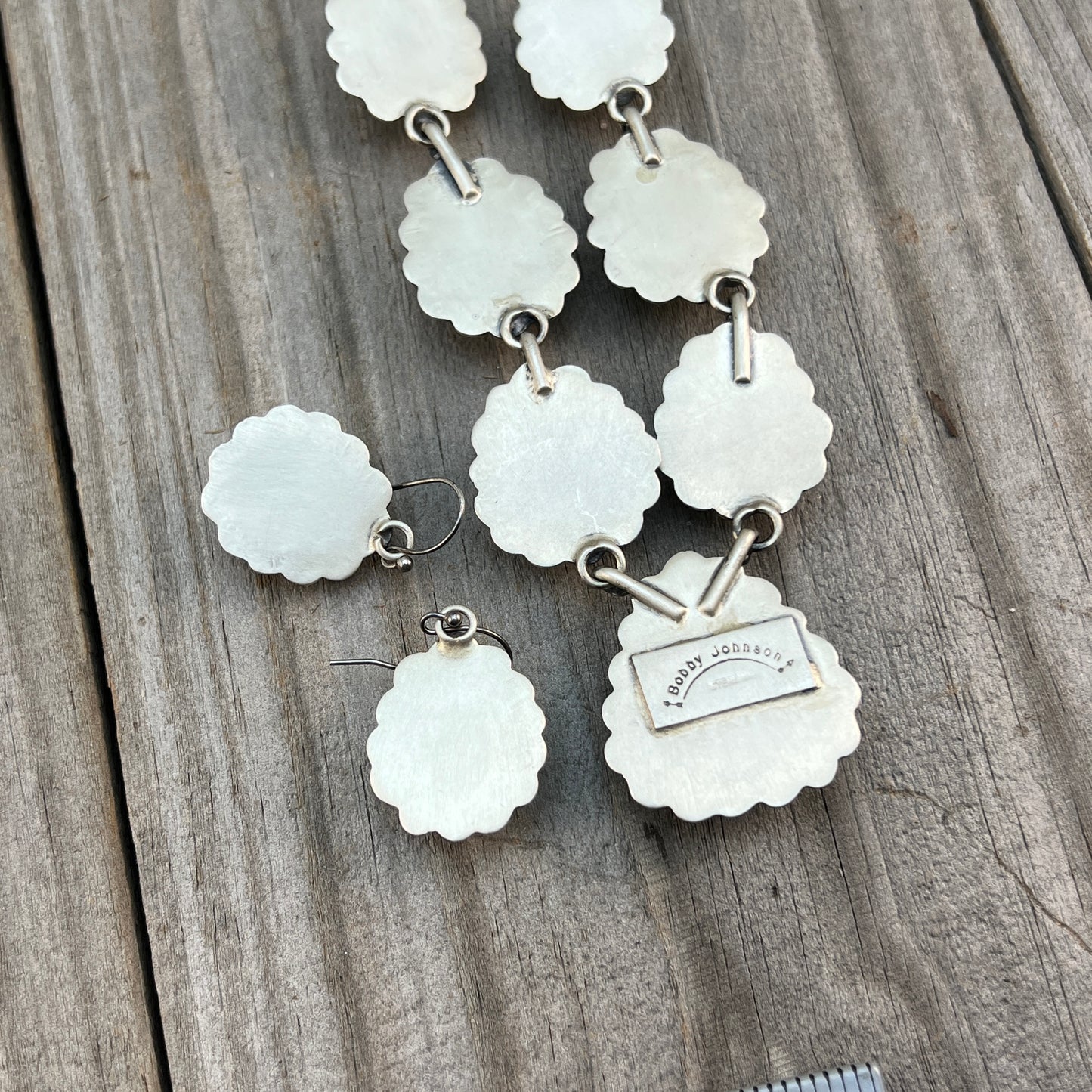 High quality Sonoran Polychrome Turquoise 19 1/2" necklace earrings set Bobby Johnson 703