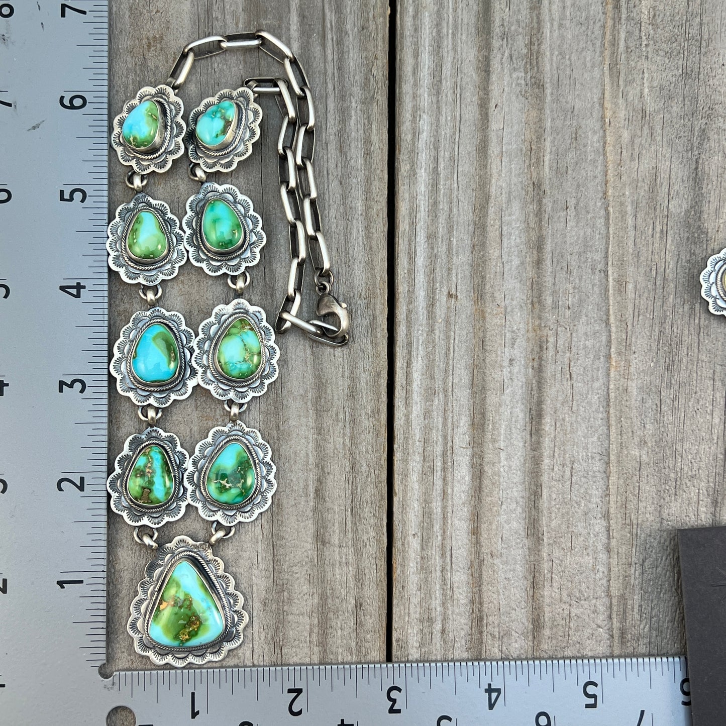 High quality Sonoran Polychrome Turquoise 19 1/2" necklace earrings set Bobby Johnson 703