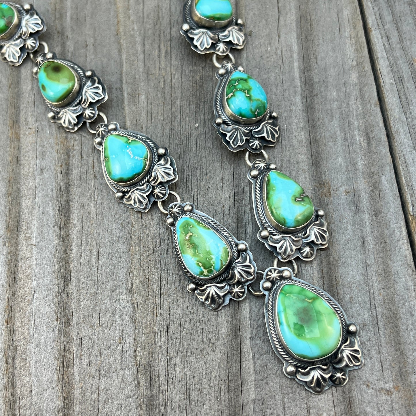 High quality Sonoran Polychrome Turquoise 24" necklace earrings set Randy Boyd 701