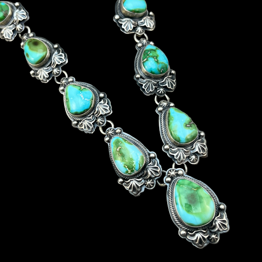 High quality Sonoran Polychrome Turquoise 24" necklace earrings set Randy Boyd 701