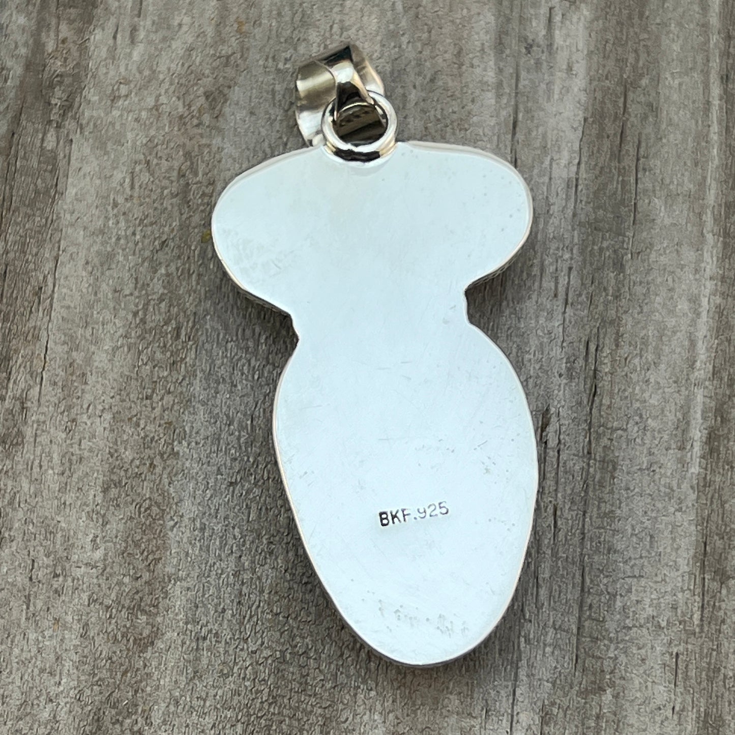 Natural #8 turquoise pendant Burt Francisco Sterling Silver Navajo Handmade 572