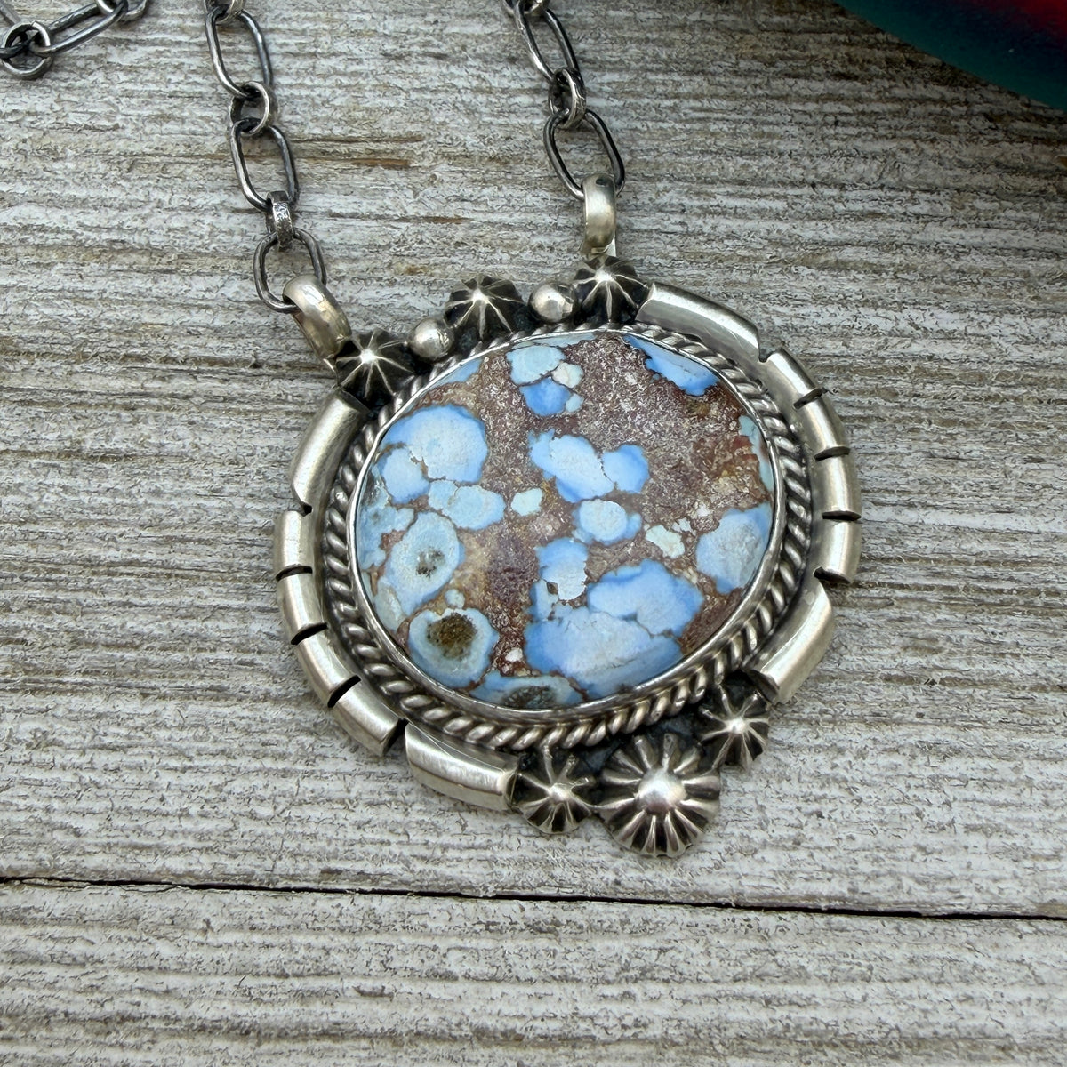 Golden Hills turquoise station necklace Sterling Silver Navajo Samuel Yellowhair NK34
