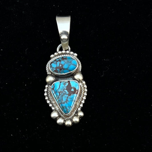 Egyptian Turquoise sterling silver pendant 4 Navajo Kathleen Livingston
