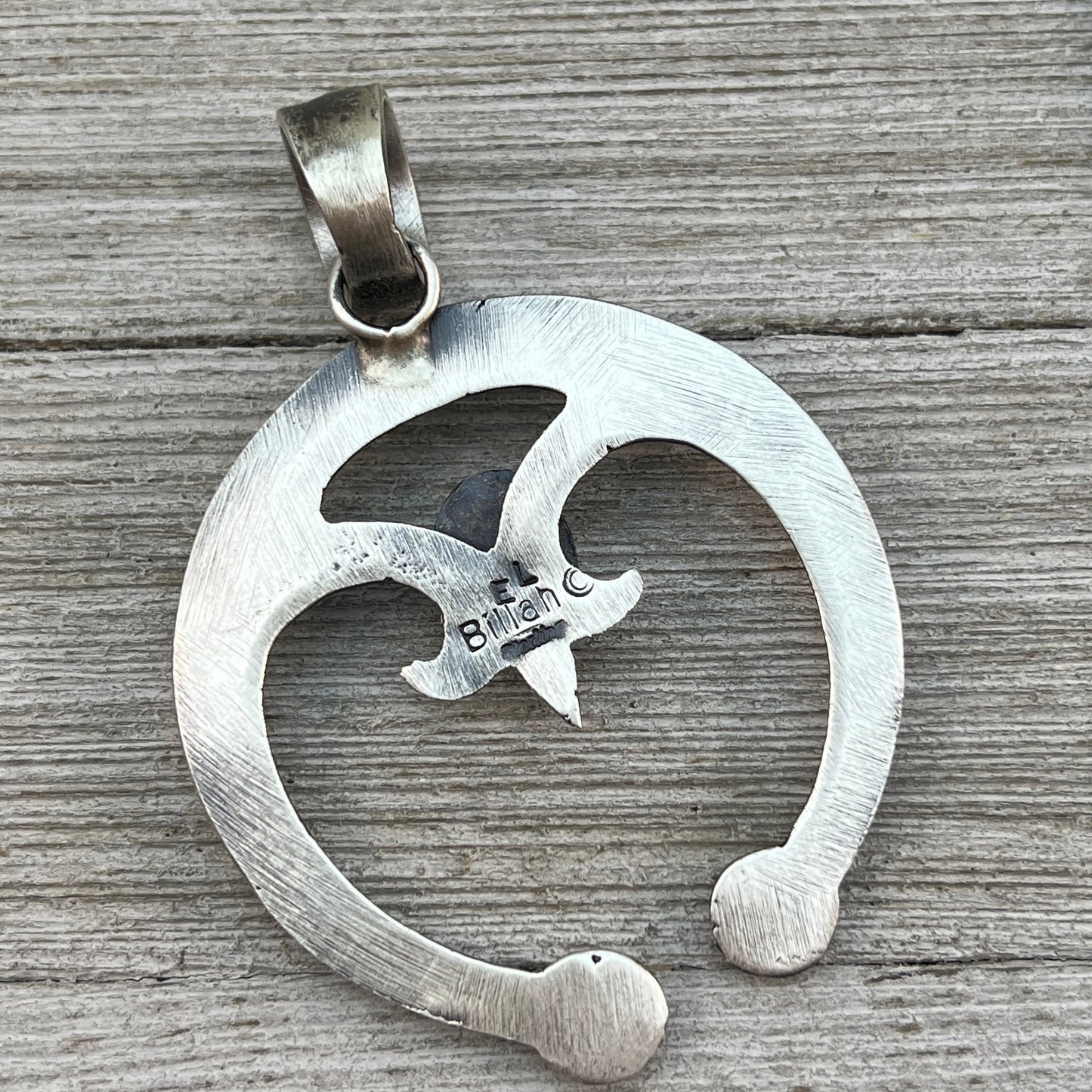 Tufa Cast Naja pendant sterling silver turquoise Navajo Eva and Linberg Billah 3