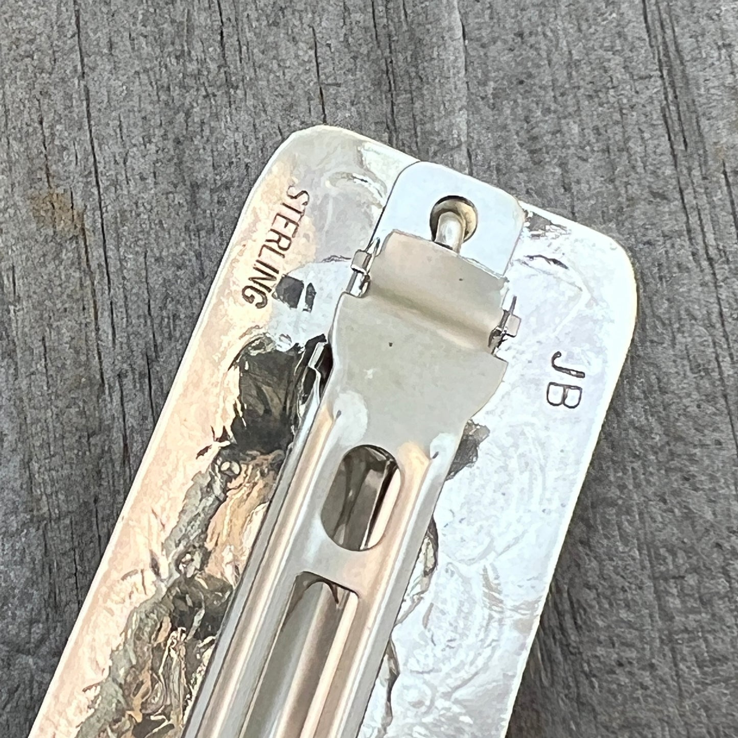 Kingman Turquoise Hair Barrette Clip Sterling silver Jolene Begay 766