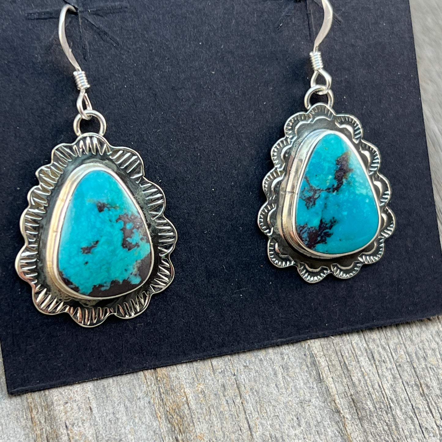 Sterling silver Teardrop Turquoise Earrings Annette Martinez Sterling Silver 844