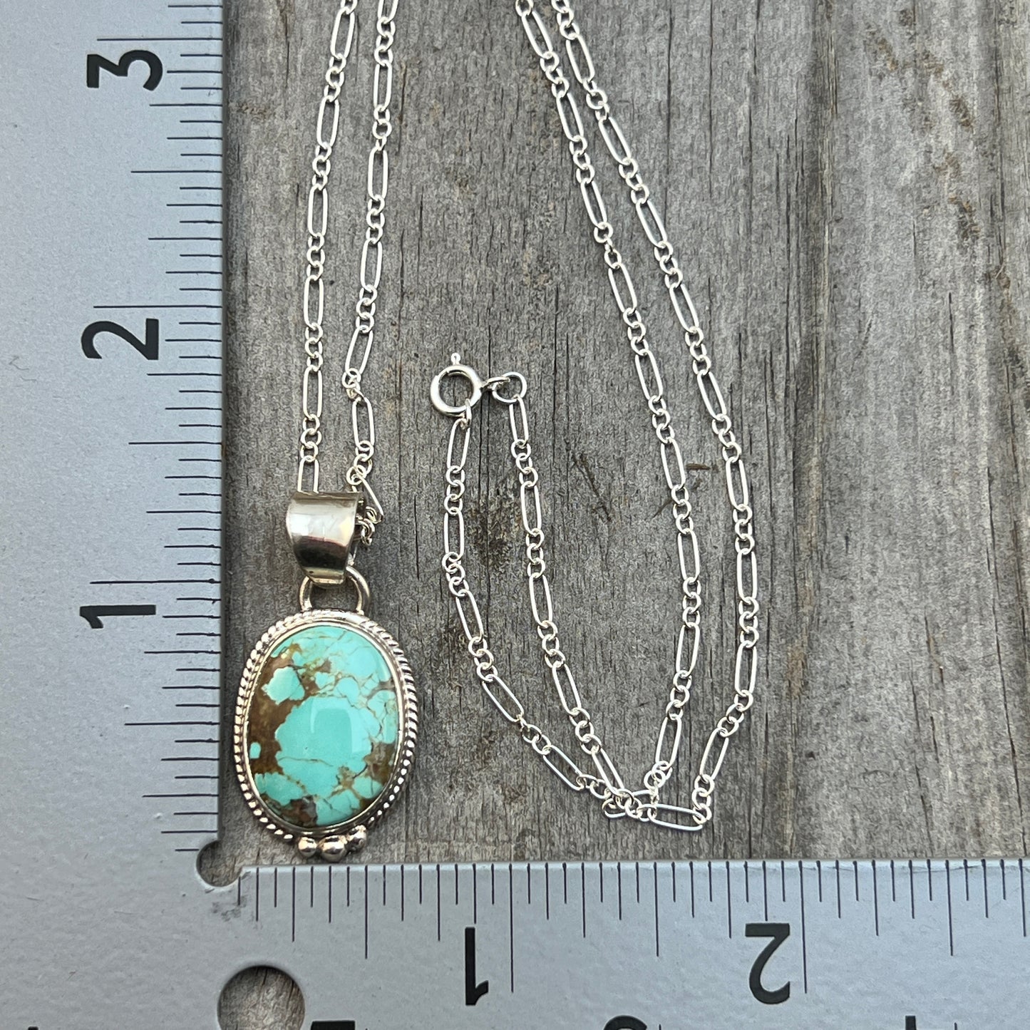 18" Sterling silver #8 Spiderweb Turquoise necklace pendant Burt Francisco Navajo 625