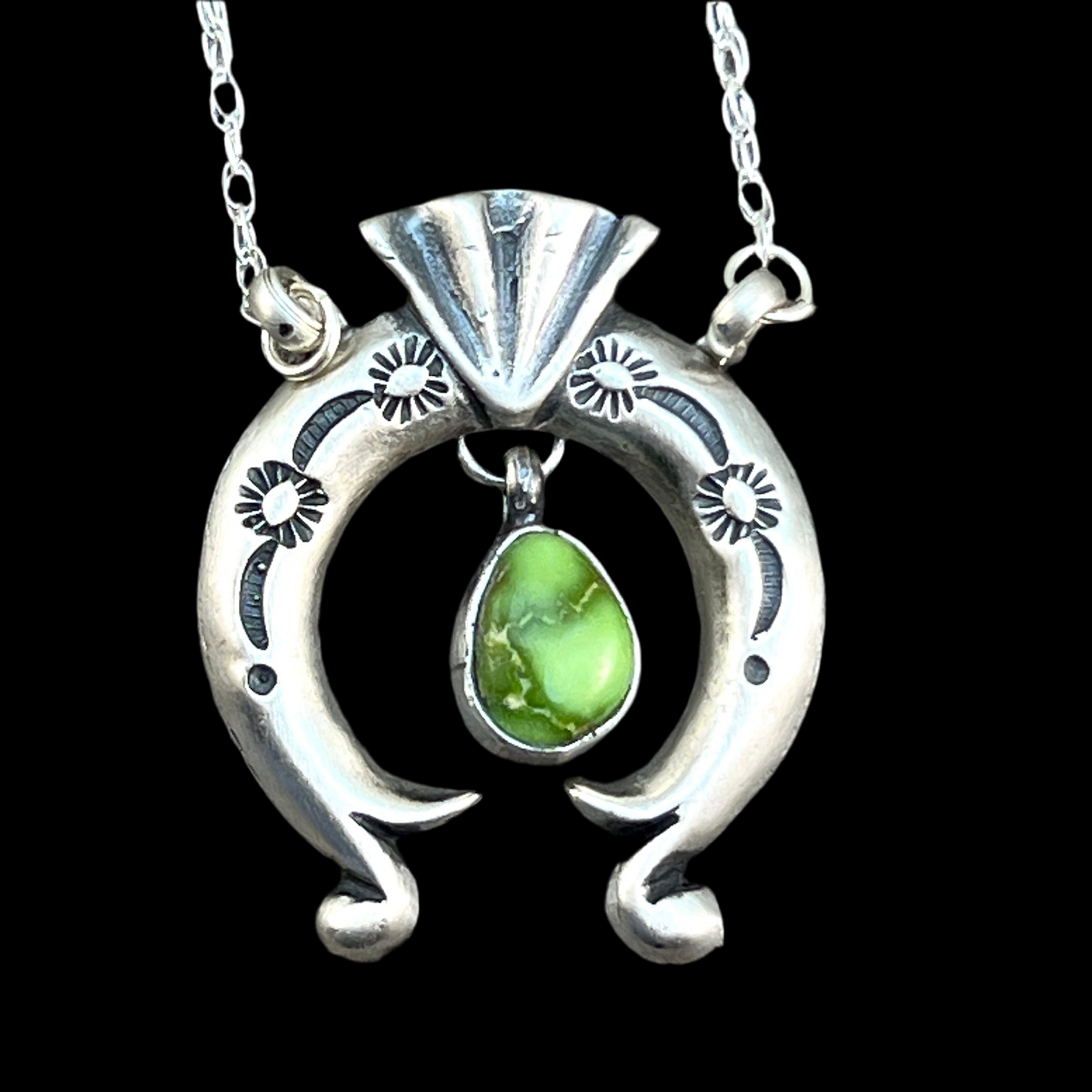 18 1/2" Sonoran Turquoise Naja Necklace Sterling silver Navajo Verley Betone 651