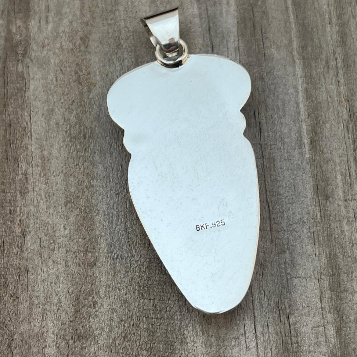 Natural Mine #8 turquoise pendant Burt Francisco Sterling Silver Navajo Handmade 574