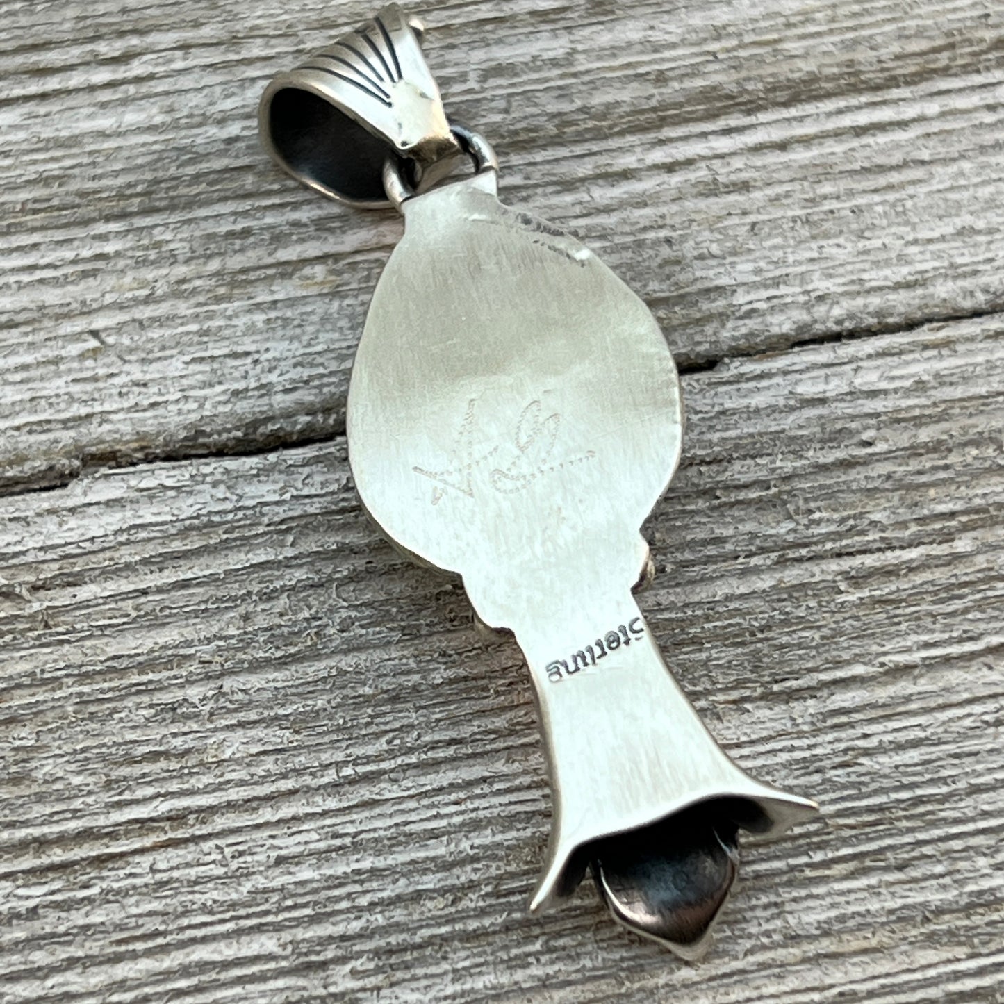 Sonoran Gold Turquoise Squash Blossom Pendant Adrienne Gordon Sterling Silver 507