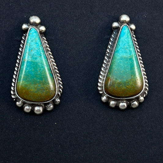 Green Royston Turquoise stud earrings sterling silver Elouise Kee