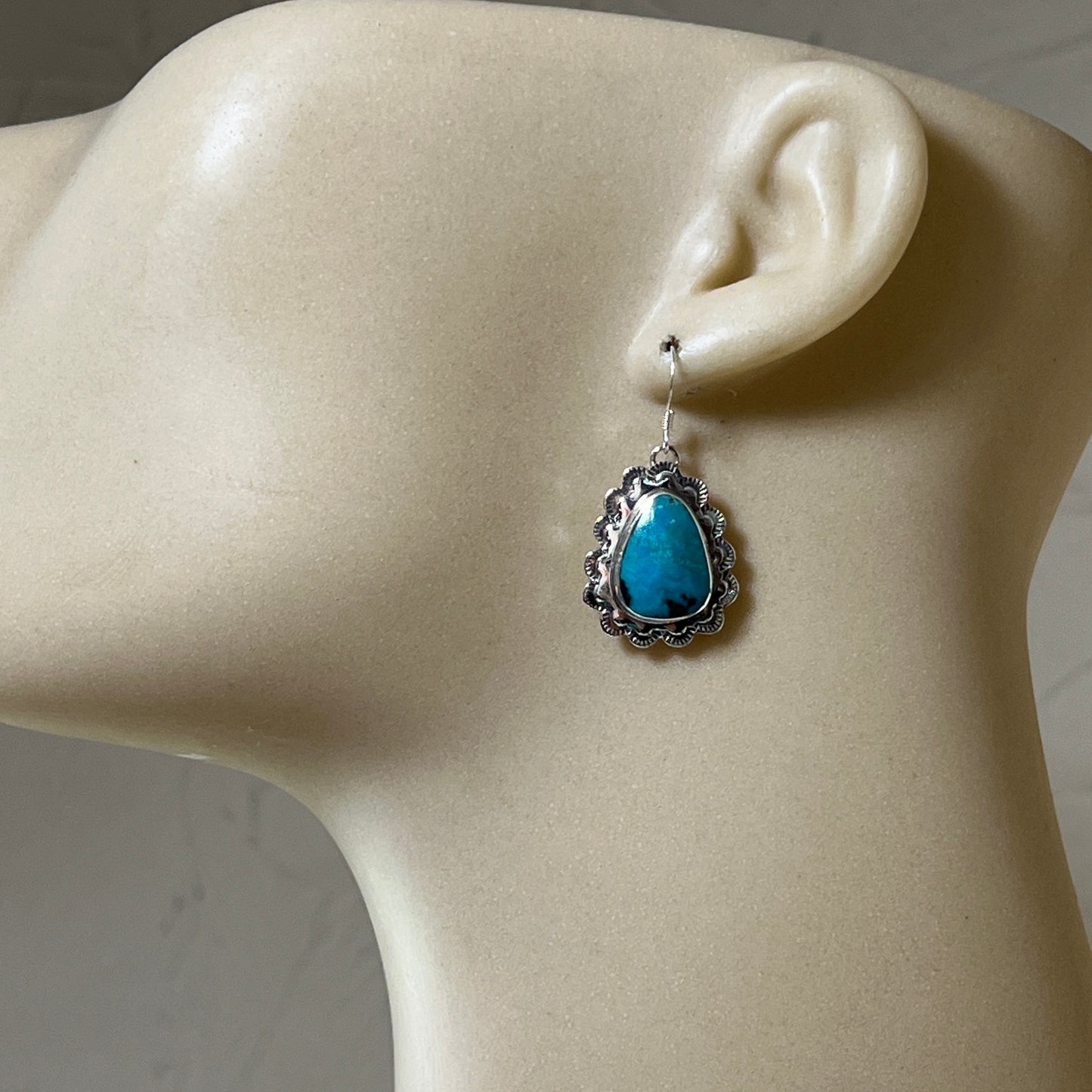 Sterling silver Teardrop Turquoise Earrings Annette Martinez Sterling Silver 846