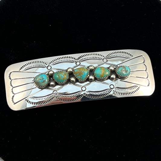 Sterling silver Turquoise Hair Barrette Navajo Jolene Begay 393