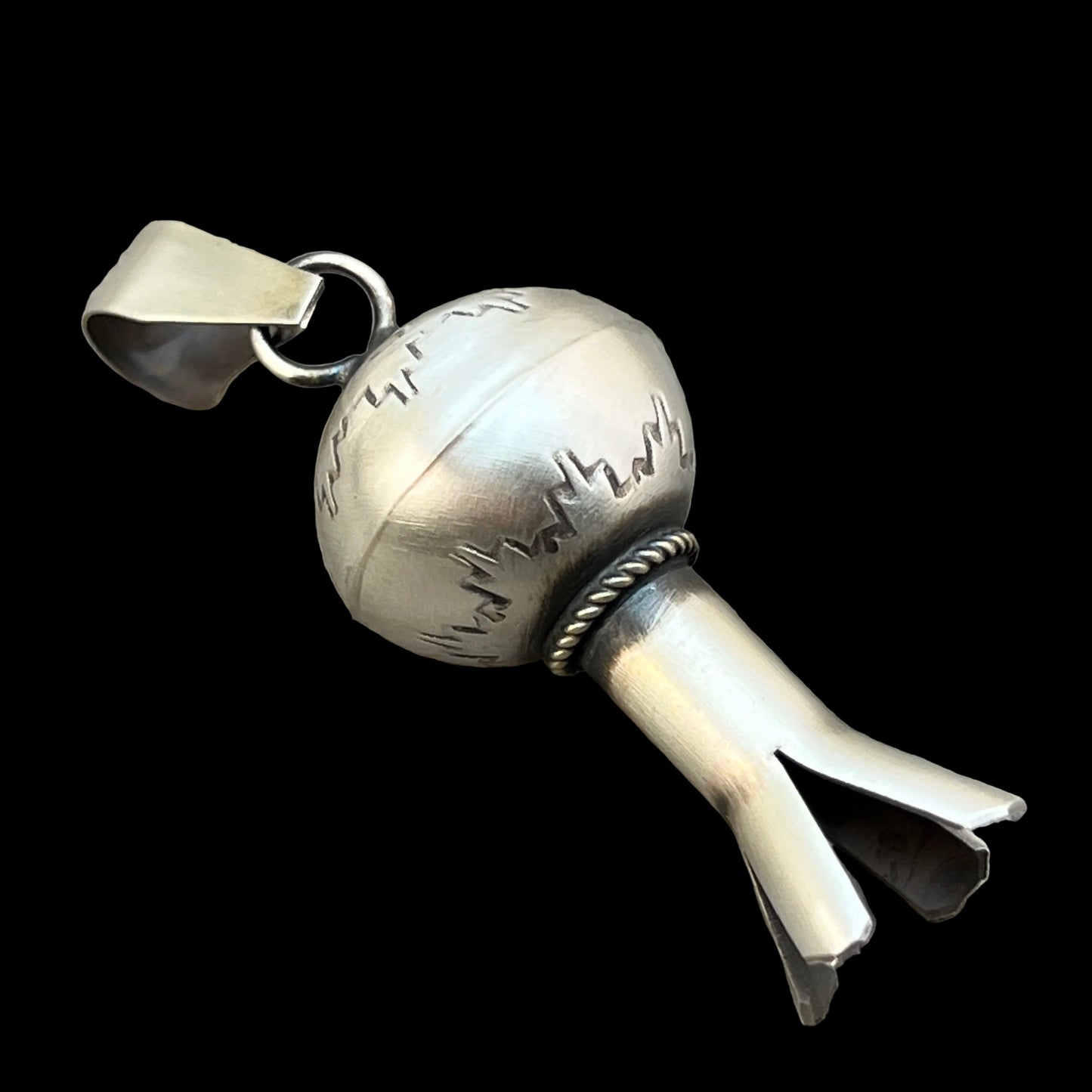 Squash Blossom pendant sterling silver Monica Smith Navajo 792