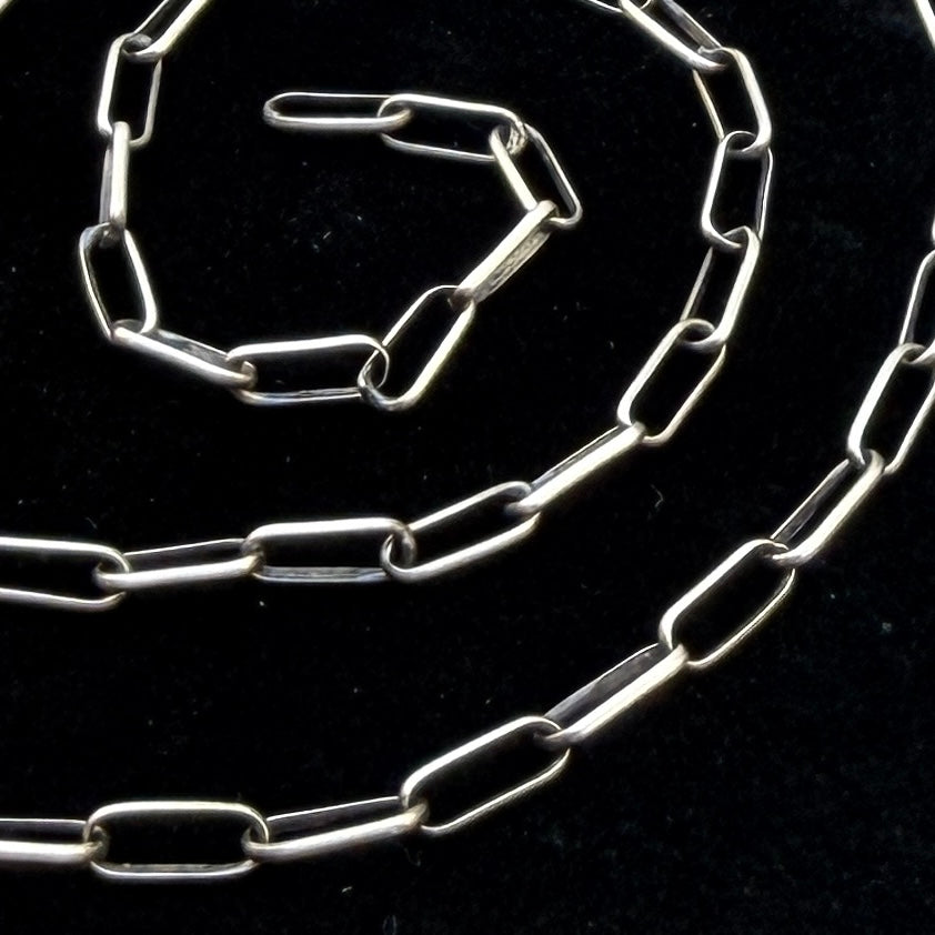 18" Sterling Silver Navajo Handmade Paper Clip Link Chain necklace Sally Shurley CH3-18