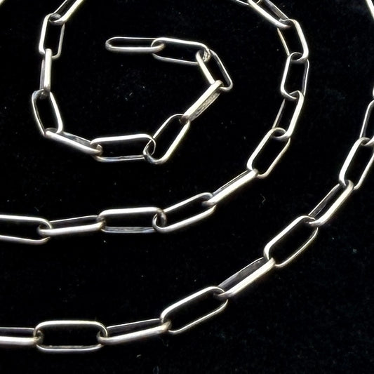 18" Sterling Silver Navajo Handmade Paper Clip Link Chain necklace Sally Shurley CH3-18