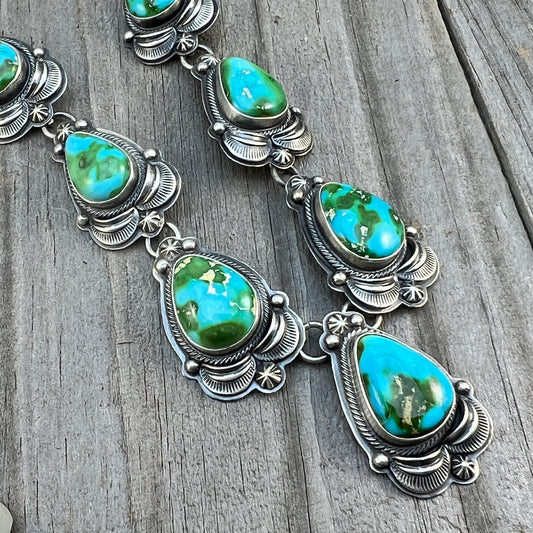 High quality Sonoran Polychrome Turquoise 24" necklace earrings set Randy Boyd 686