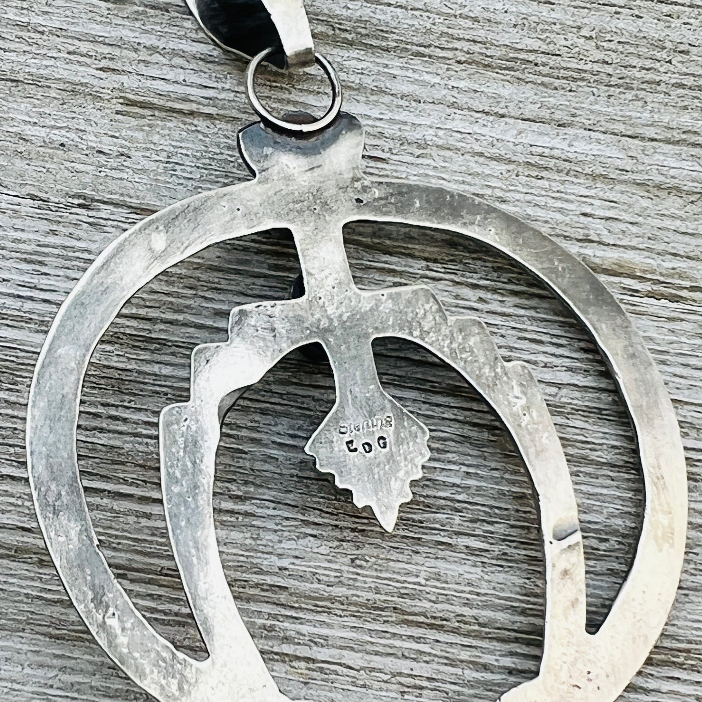 Sterling silver turquoise old style naja pendant Eugene Gruber