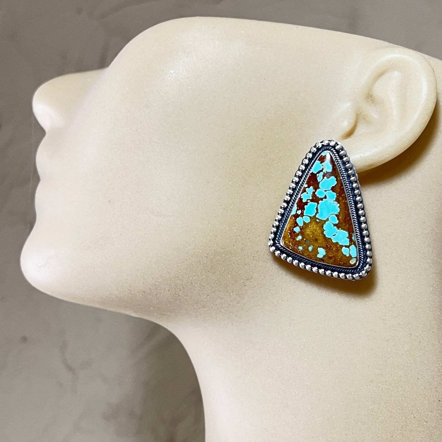 #8 Turquoise Station Necklace Earrings Set Sterling Silver Navajo Darrin Livingston 642