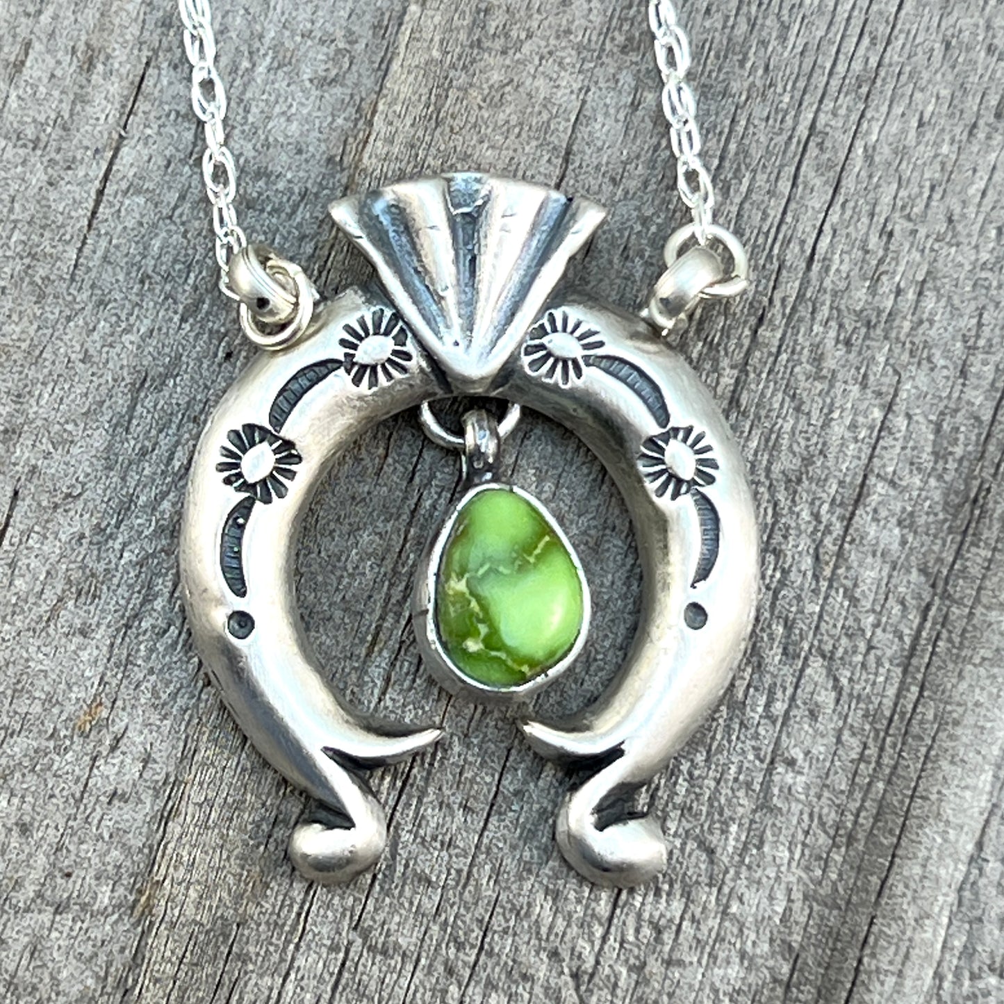 18 1/2" Sonoran Turquoise Naja Necklace Sterling silver Navajo Verley Betone 651