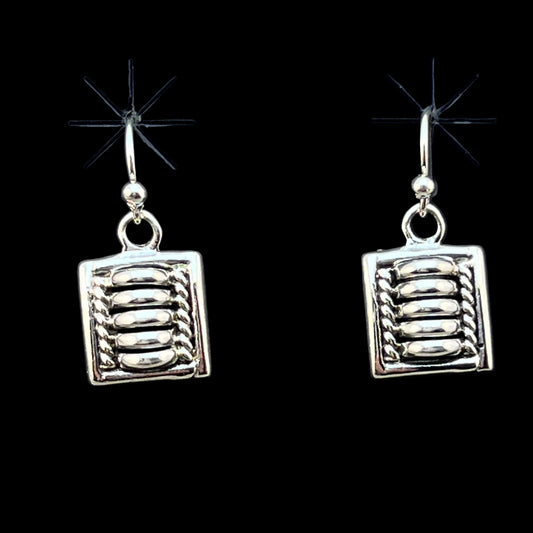 Modern Small Square dangle Earrings Handmade by Navajo artist Thomas Tom Charley 638