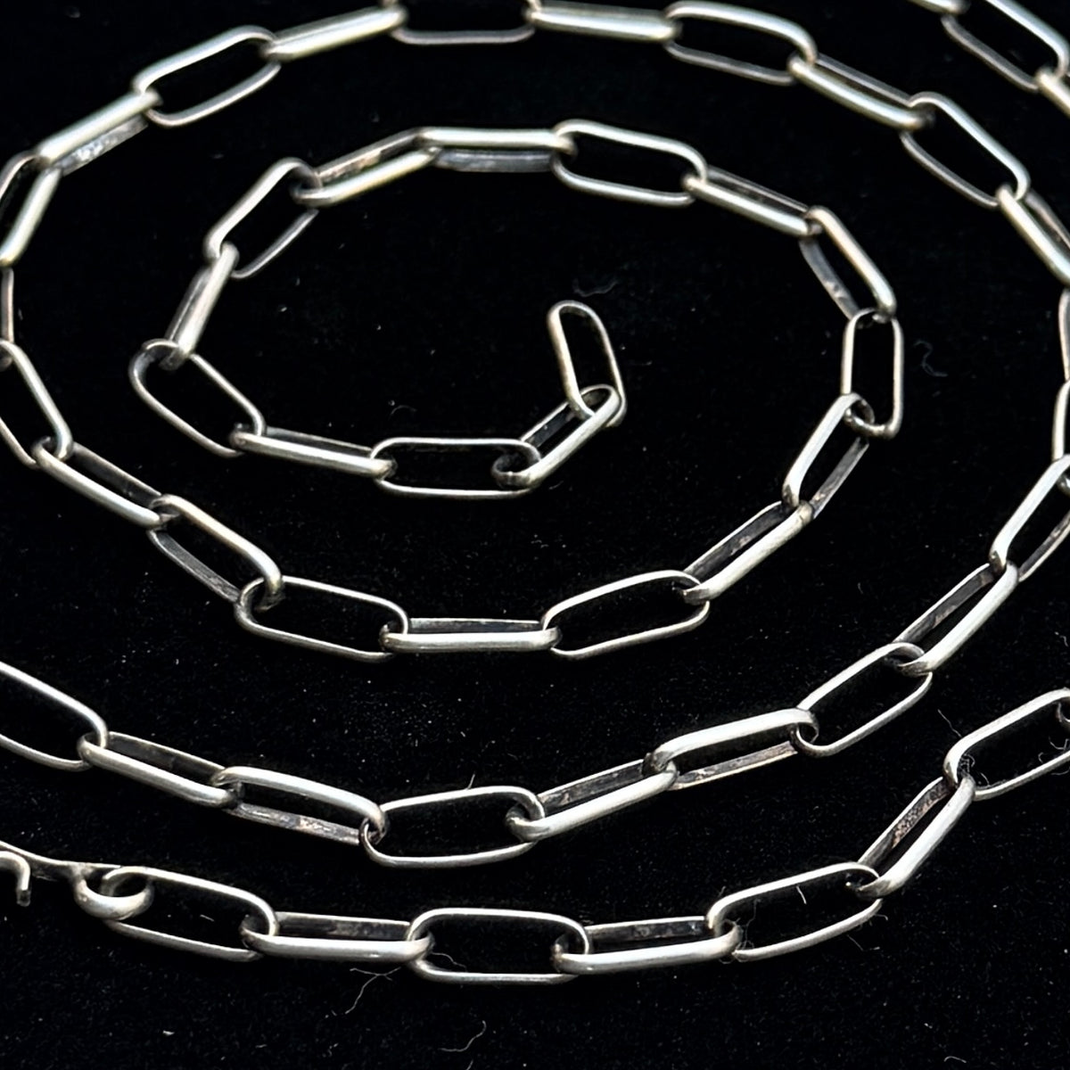 24" Sterling Silver Navajo Handmade Paper Clip Link Chain necklace Sally Shurley CH3-24