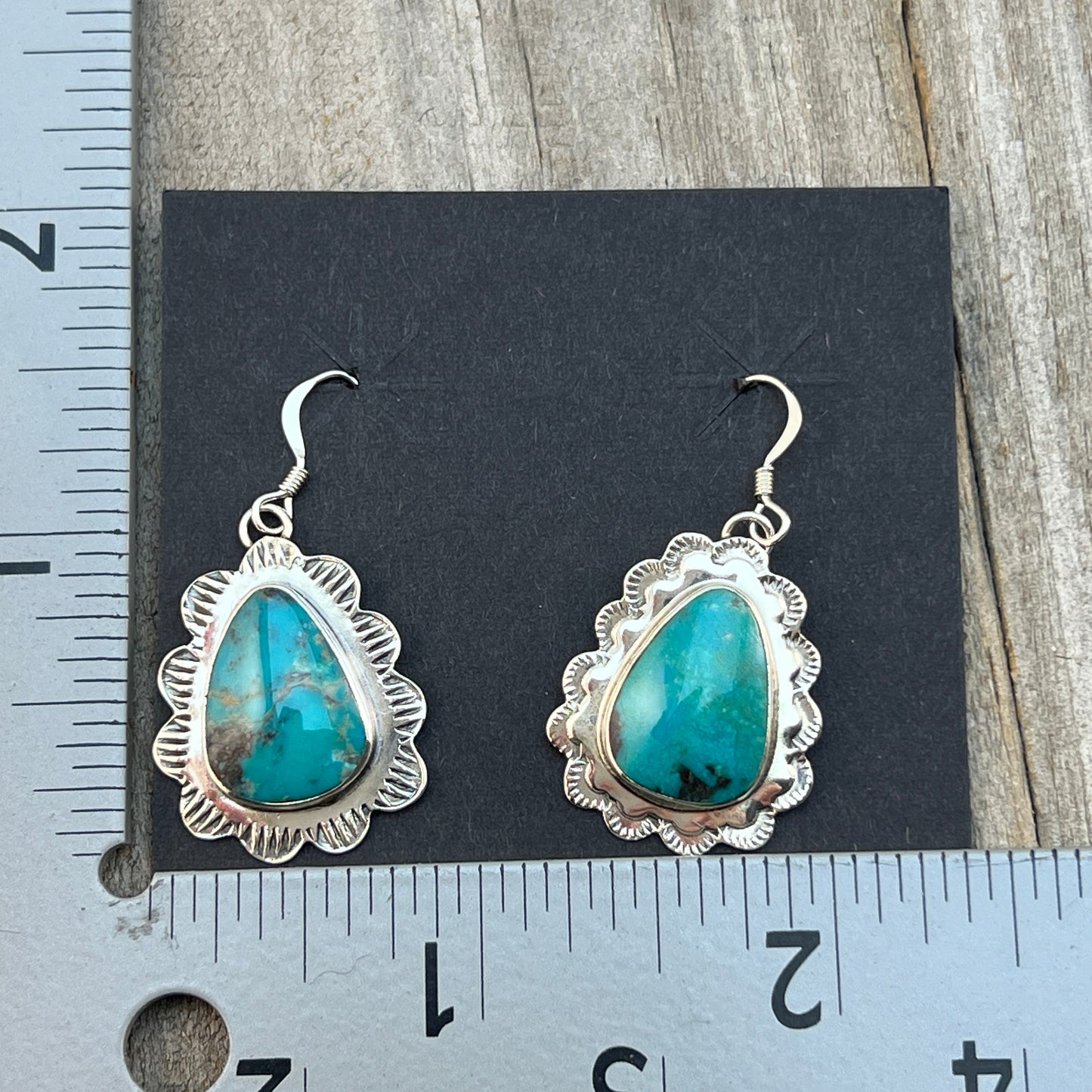 Sterling silver Teardrop Turquoise Earrings Annette Martinez Sterling Silver 846