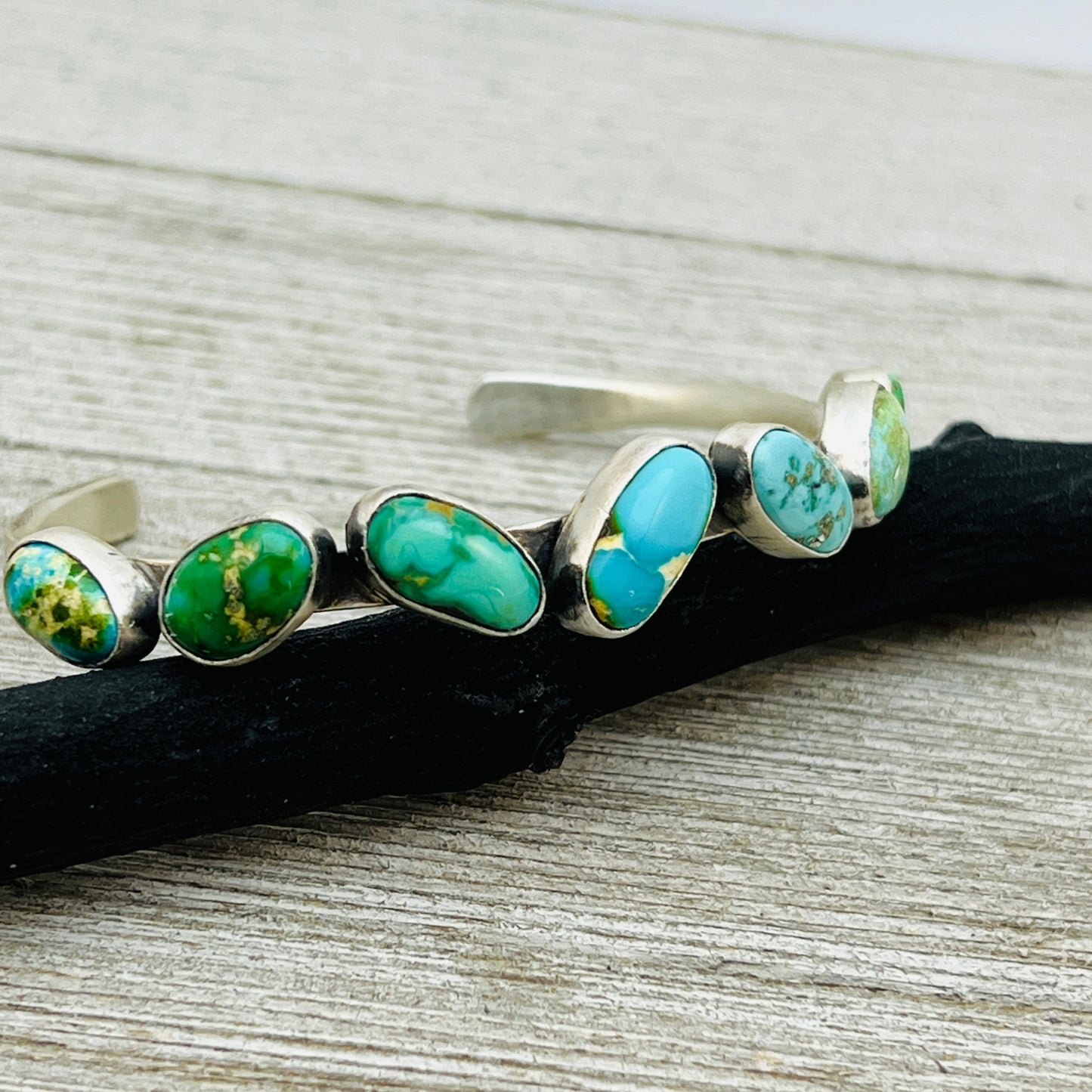 6 1/2" Sonoran Gold polychrome Turquoise cuff bracelet sterling silver Verley Betone BR20